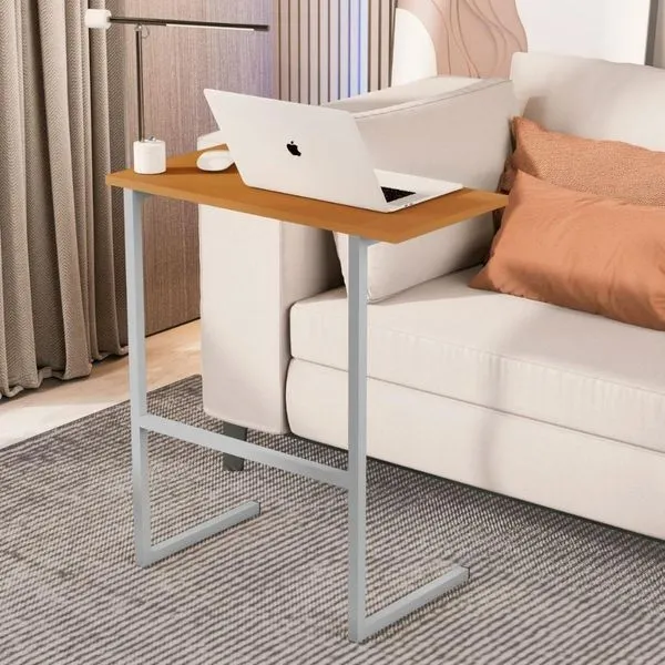 Mesa Notebook Pés Ferro Bolonha Nature Cinza