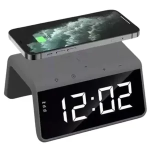 Carregador Indução + Relógio Despertador (preto)