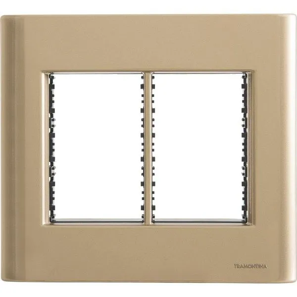 Placa 6 Postos 4x4 Tramontina Giz Ouro Metalizado Com Suporte