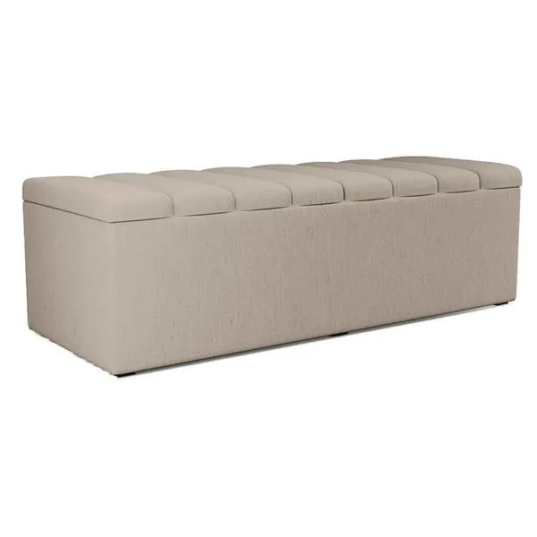 Recamier Calcadeira Bau 140 Cm Dalia Linho Bege Artte Bege