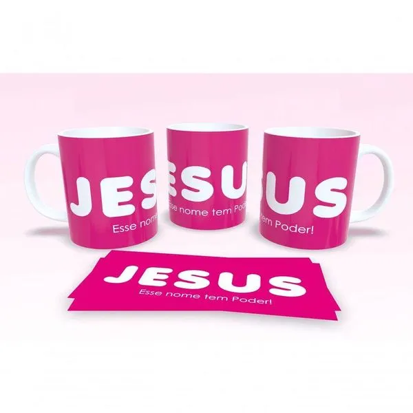 Caneca De Porcelana 325ml Decorada Frases Religiosas Estampa 37