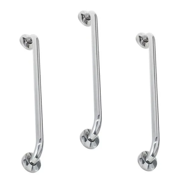 Alça De Apoio 60Cm Barra Inox Kit 3 Unidades Acessibilidade