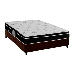 Cama Box Casal Nanolastic Physical Euro Pillow Ensacadas Marrom Ortobom