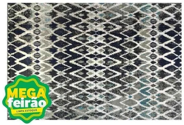 Tapete Egípcio Calypso Abdalla Bege Azul e Cinza 1 2,00x2,50m