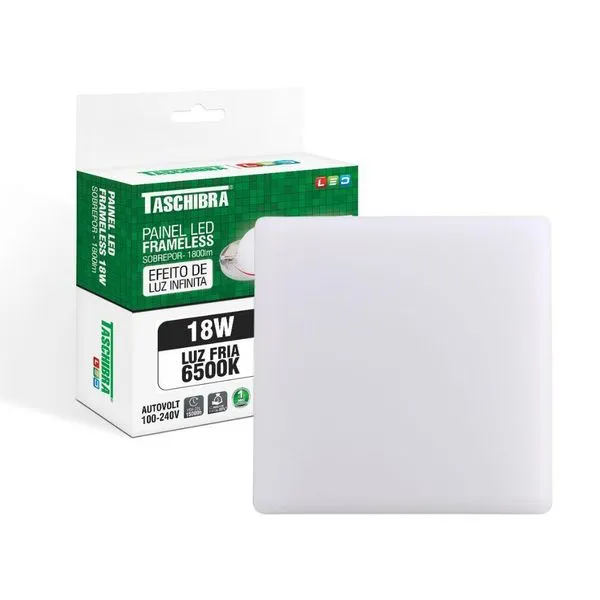 Painel De Led Taschibra Frameless Quadrado Sobrepor 18w Bivolt