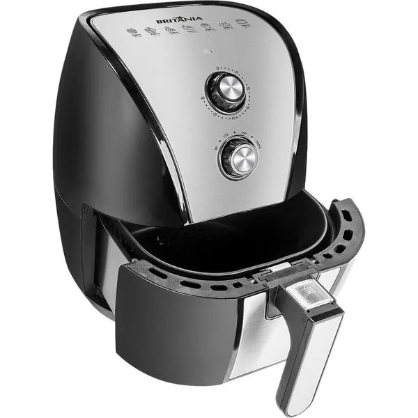 Fritadeira Elétrica Air Fry Britânia BFR40PI 5L 1500W Inox e Preta