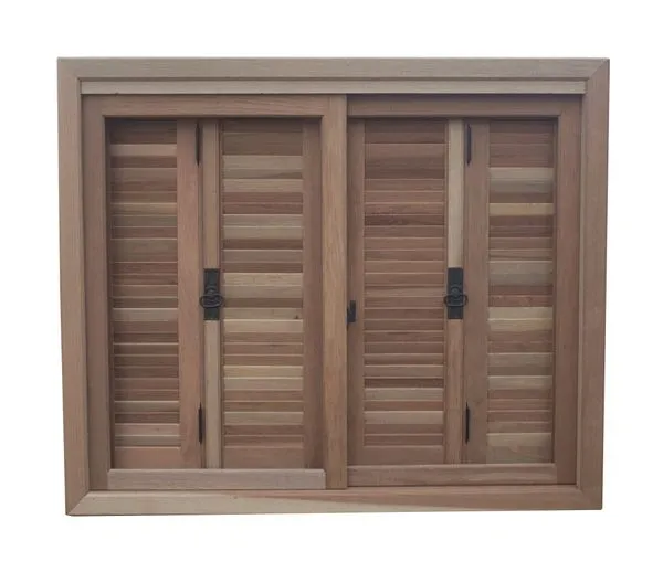 Janela de Madeira Cedrinho Rajado Pantográfica BG R13 120x100x12x2,2cm Vidro Liso