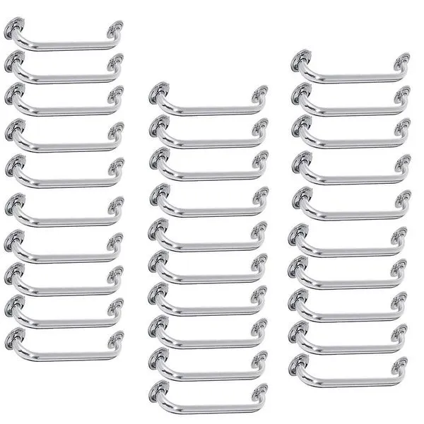 Alça De Apoio Inox Barra 50cm Kit 30 Unidades Acessibilidade Cadeirante Banheiro Idoso Box Suporte Corrimao Segurança