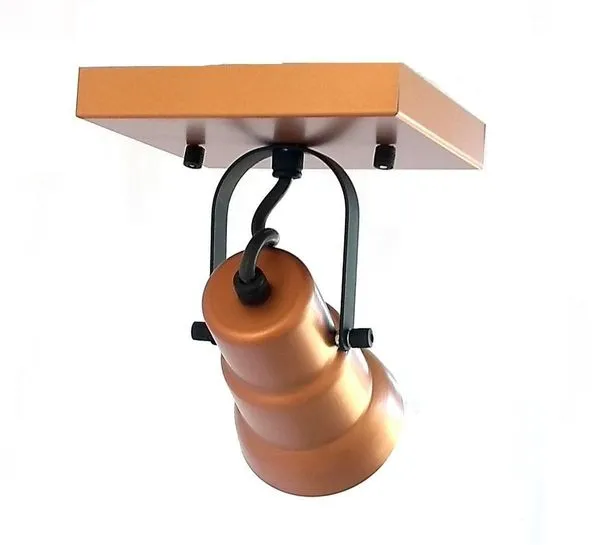 Spot de Sobrepor 1 Lâmpada Arredondado 30W Aluminio Emalustres 2711/.005 Cobre/Preto Bivolt
