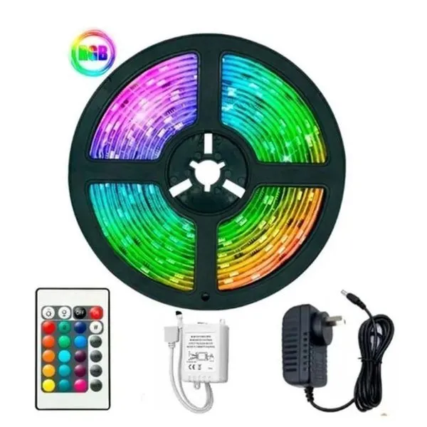 Fita Led Colorida A Prova Dagua Luz Led + Fonte