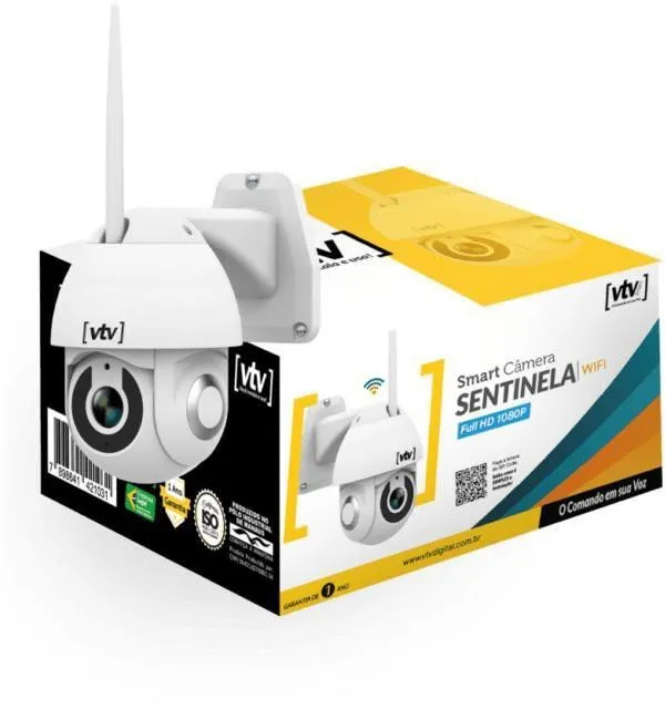 Câmera De Segurança Sentinela Vtv Digital Ptz Wi-Fi Bivolt Branco