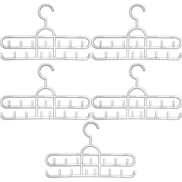 Kit 5 Cabides de Cintos Lenços Colares Suportes para Acessórios Lojas 13 Ganchos Cristal Cinquetti