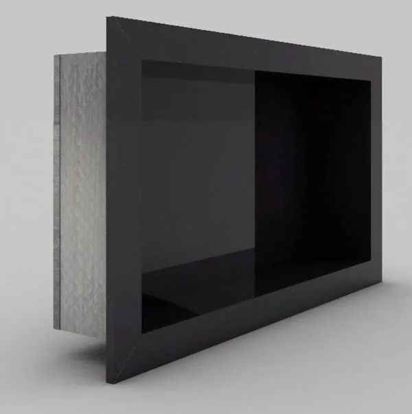 Nicho Decorativo Para Banheiro em Porcelanato Black Polido 36x60x11cm