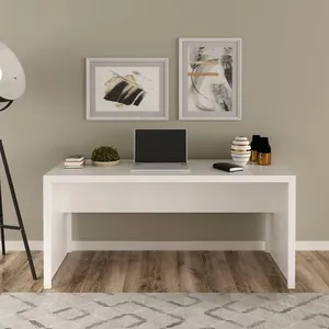 Escrivaninha Mesa Escritório Me4109 163cm Branco Branco