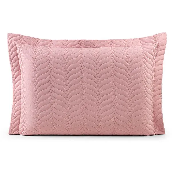 Porta Travesseiro Avulso 70cm x 50cm Com Debrum 1 Peça Paris Matelado Percal 150 Fios 100% Algodão - Rosê