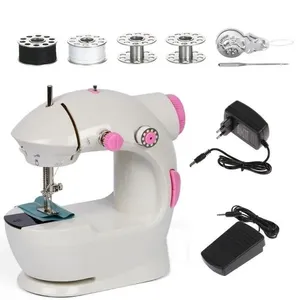 Mini Maquina De Costura Eletrica Bivolt Portatil Reta Com Pedal Kit Bobinas Agulha Domestica
