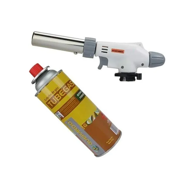 Maçarico Gourmet Flame Gun Guepardo+01 Refil Tube Gás 227gr