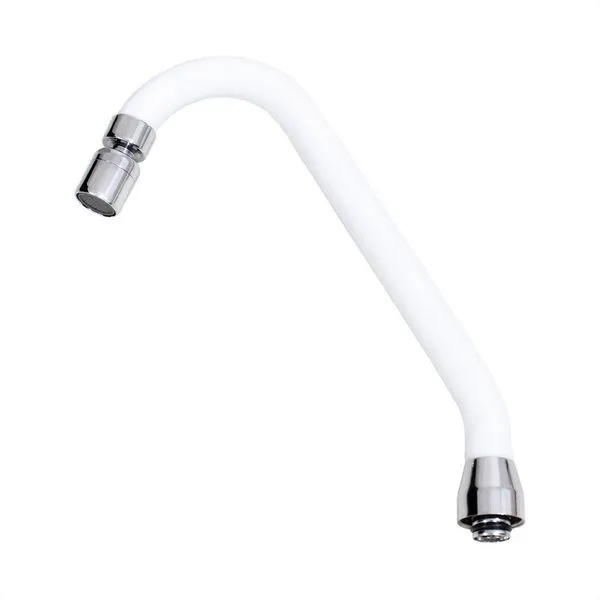 Tubo J Silicone Branco Arejador Articulavel Latão Cromado