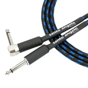 Cabo de Guitarra Santo Angelo ANGL L Textil 20 FT 6,10 Metros P10 / P10 90 Graus PRETO/AZUL