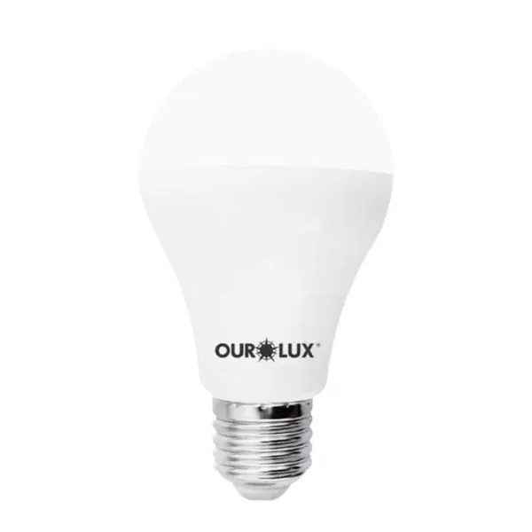 Lâmpada LED Bulbo Sensor de Presença Luz Branca E27 Bivolt Ourolux Lâmpada Bulbo LED 9W Sensor de Presença 760 Lúmens Bivolt Luz Branca