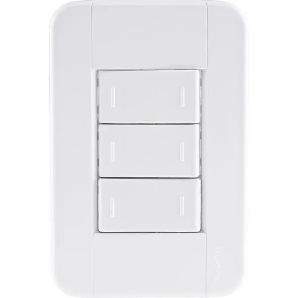 3 Interruptores Paralelos 10 A 250v Tablet Branco