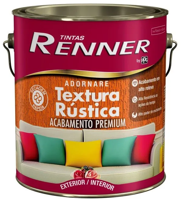 Textura Renner Adornare Rústica Branco Base Pastel 3,2L