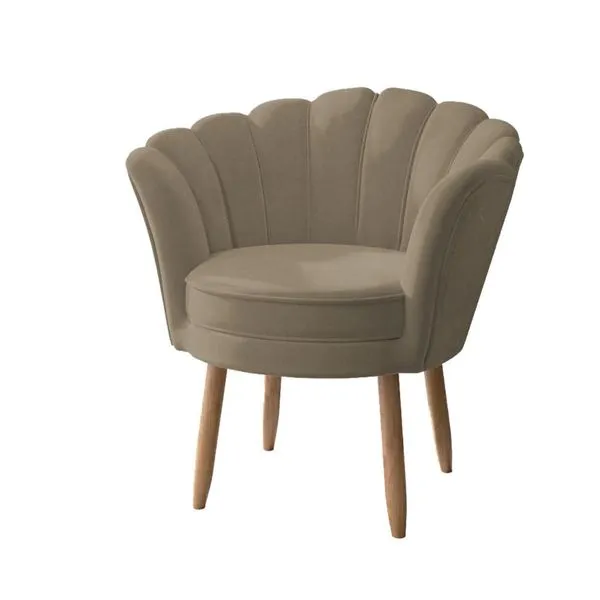 Poltrona Decorativa Flor Reforçada Amamentação Tecido Veludo