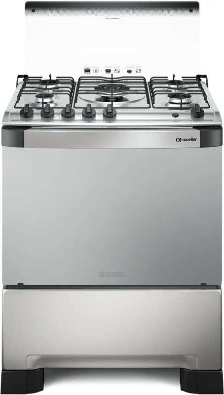 Fogão a Gás de Piso 5 Bocas Mueller Decorato Acendimento Automático Inox Bivolt