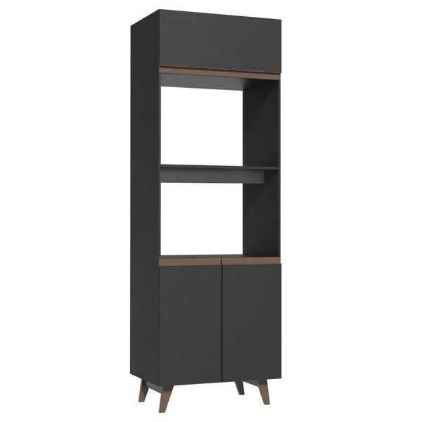 Torre Quente Madesa Reims 70 cm 3 Portas Preto Cor:Preto