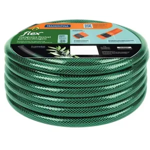 Mangueira 3 Camadas PVC com Engate para Jardim 1/2" x 2mm Tramontina Mangueira para Jardim Flexível com Engate 3 Camadas PVC 10m Tramontina