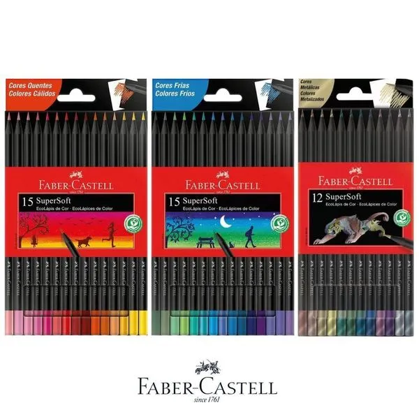 Kit Completo Supersoft Cores Quentes + Frias + Metálicas Faber-castell