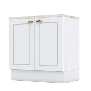 Balcão 2 Portas 80 Cm Americana Branco Com Tampo Cooktop Calcare - Henn