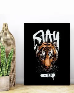 Placa Decorativa Illuminato Tigre Stay Wild 21x29,7x0,6cm