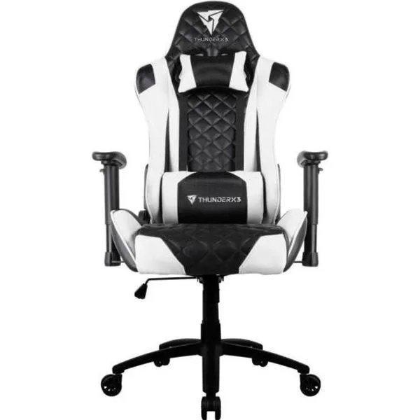 Cadeira Gamer TGC12 Thunderx3 em Poliuretano com Encosto Reclinável e Almofadas Cervical e Lombar
