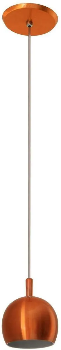 Pendente 1 Lâmpada Contemporaneo Redondo Gu10 60W Alumínio Pantoja 3079 Cobre Bivolt