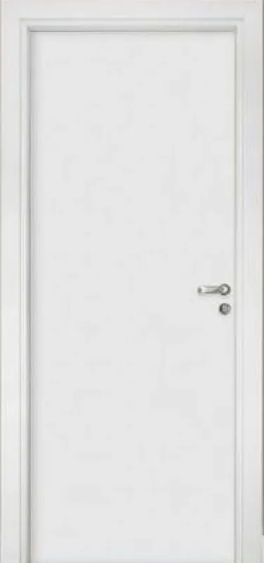 Porta de Madeira Pinus Montada Pinhal 1165 M08 75x213cm Marco Regulável 8 a 12cm Direita Branco UV
