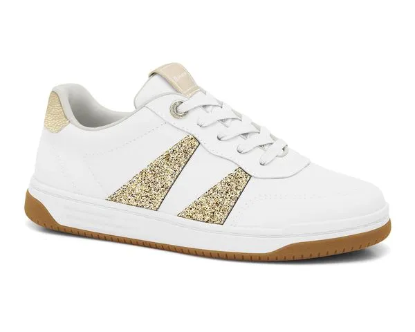 Tênis Feminino Branco/Ouro Glitter Ramarim 2463203-3 34