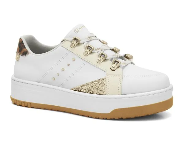 Tênis Branco/Ouro Feminino Onça Ramarim 2464203-1 33