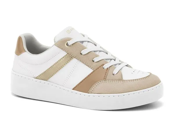 Tênis Feminino Camurça Almond/Branco/Caqui Ramarim 2476203-7 37