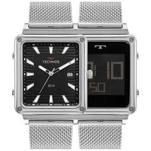 Relógio Technos Masculino Curvas Digiana Prata - 1S13CW/1P 1S13CW/1P