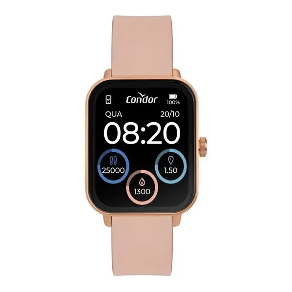 Relógio Smartwatch Inteligente Condor Feminino Chamadas Bluetooth Rosa