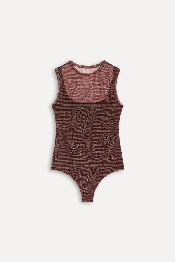 Body Tule Flamengo Preto/Vermelho - Pp