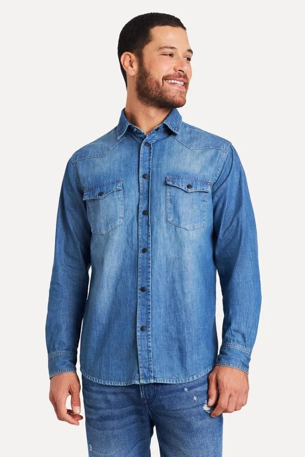 Camisa Ml Jeans Western Colorado Indigo - P