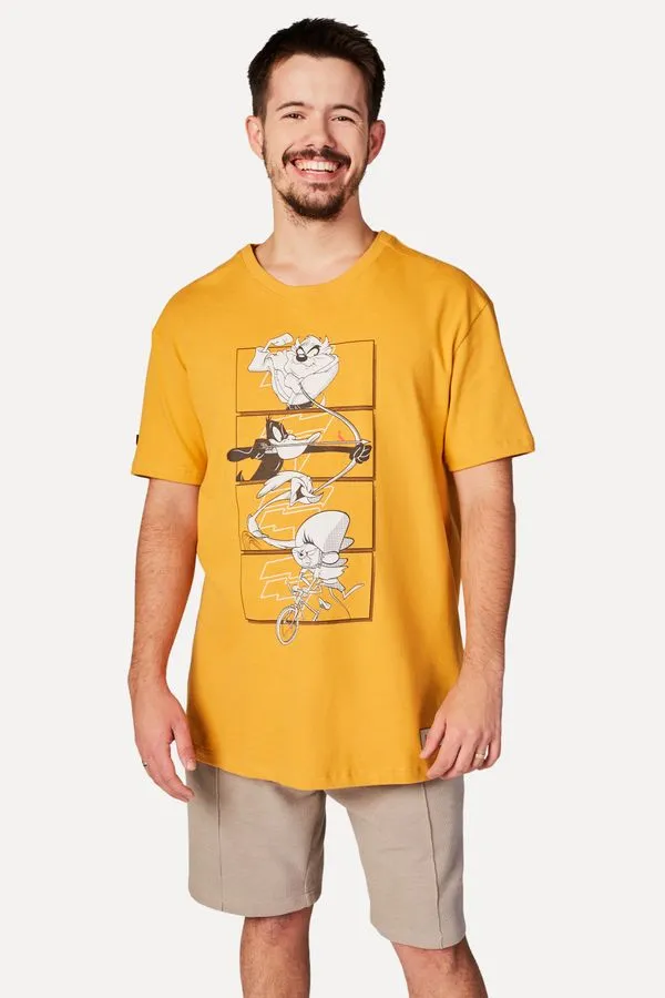 Camiseta Adapt Looney Tunes Sports Amarelo - P