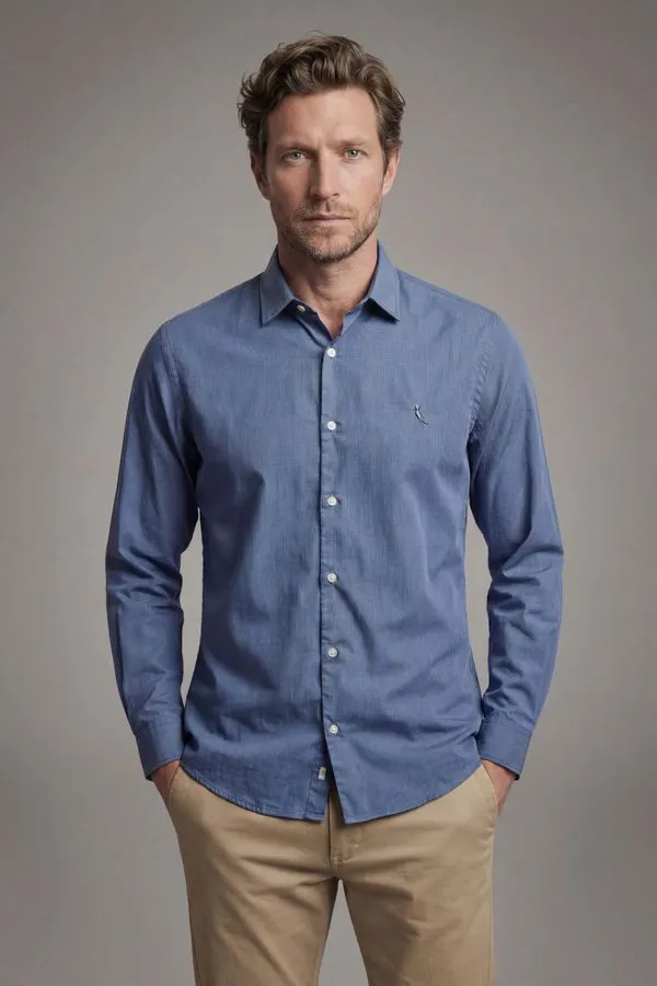 Camisa Ml Davi Azul Marinho Az - Ggg