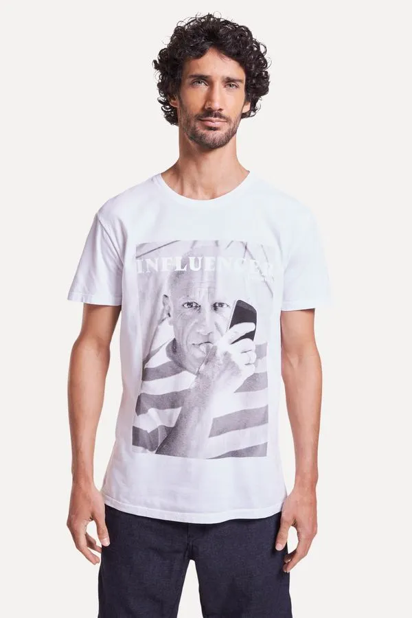 Camiseta Estampada Influencer Espanhol Branco - M