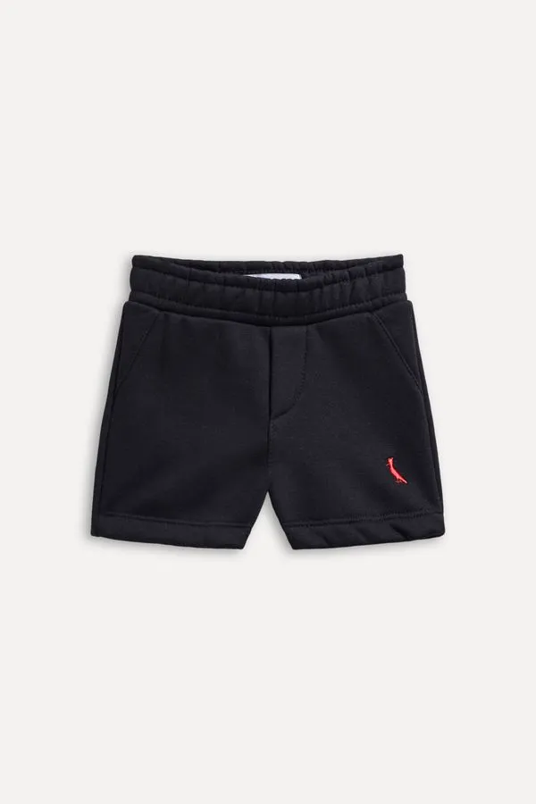 Bermuda Bb Moletom Bordado Pica Pau Preto - M