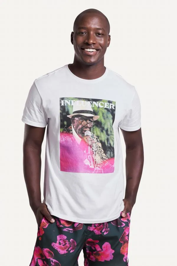 Camiseta Estampada Influencer Jamelao Branco - Gg