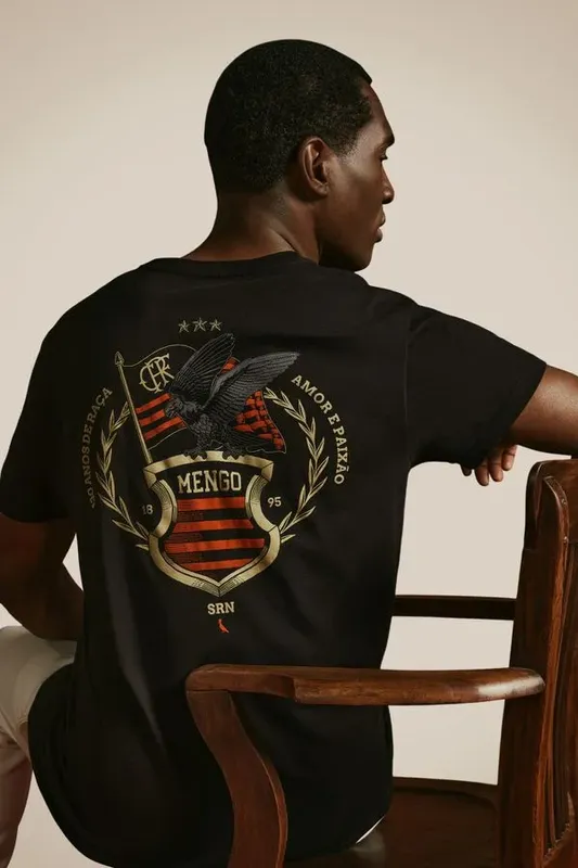 Camiseta Est Fla Raca Amor E Paixao 130 Preto - Ggg