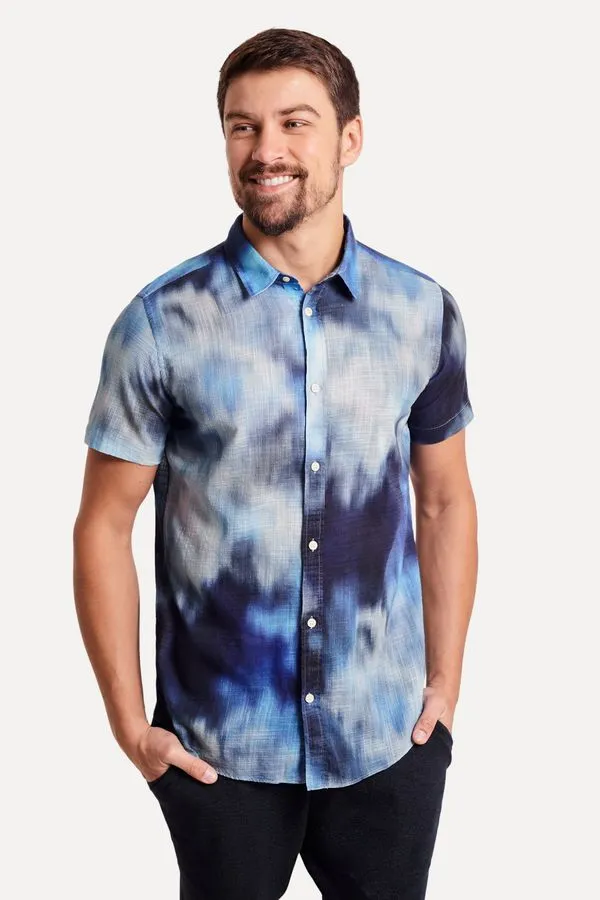 Camisa Mc Estampada Kayo Azul - M
